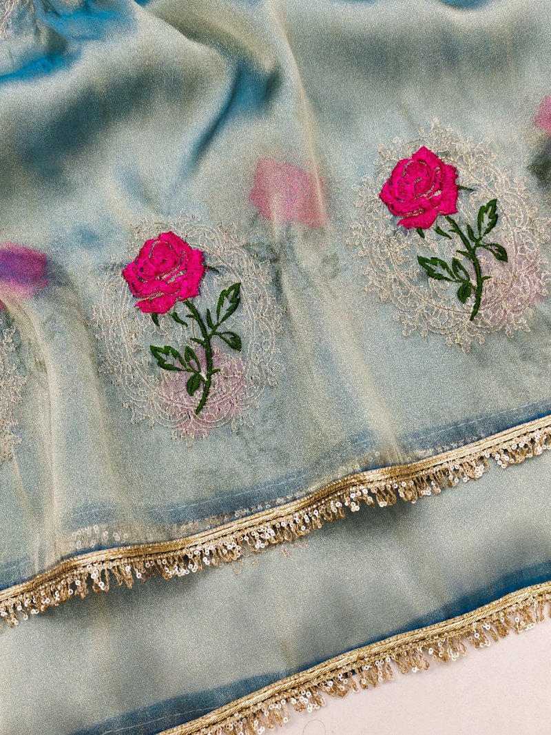 Ktd 3021 Gabana Silk Emberodery Work Saree